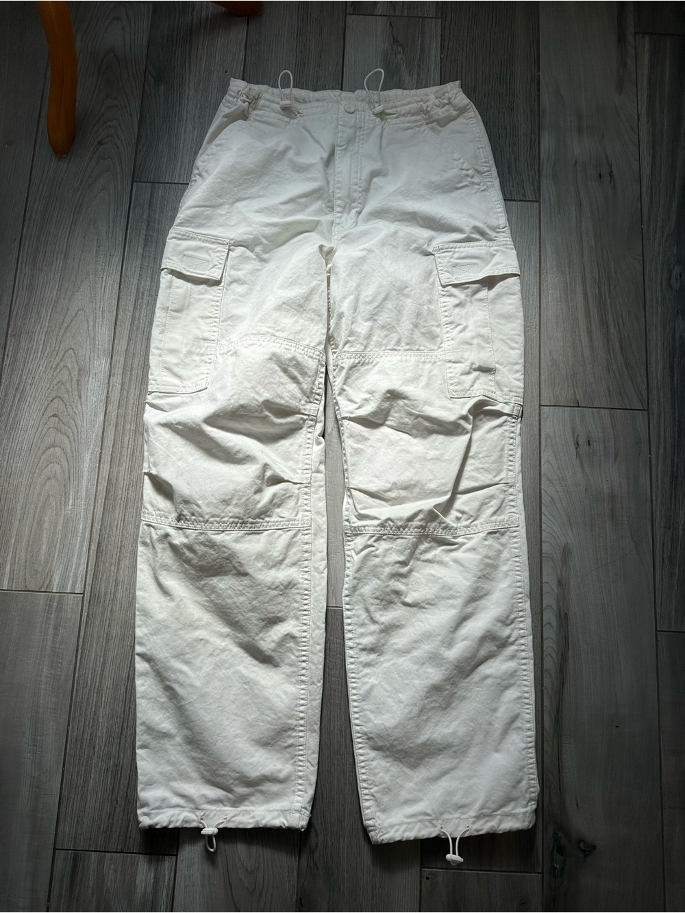 Brandy Melville Cream Cargo Pants with Utility Pockets